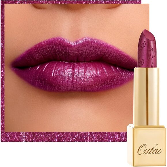 🆕 Metallic Shine Purple Lipstick Moisturizing Creamy Formula Full-Coverage Lip - Picture 1 of 8